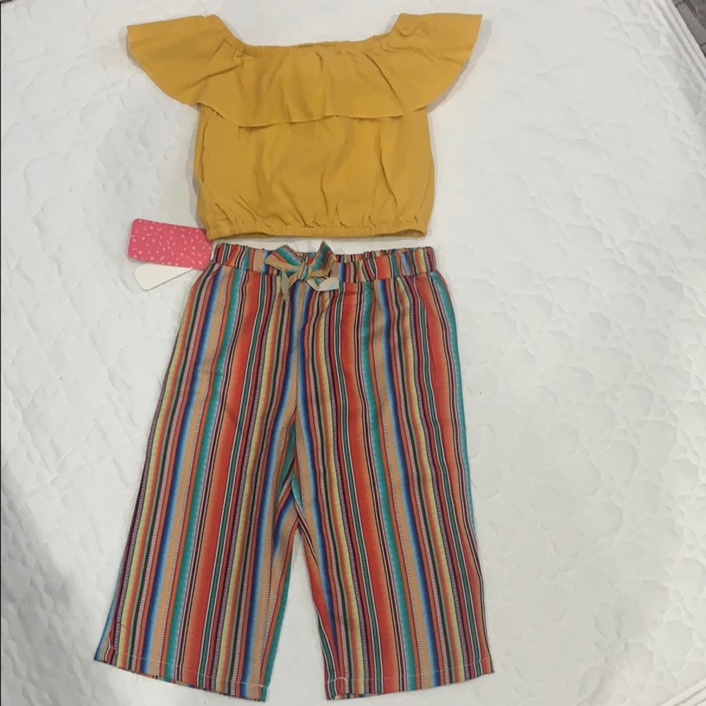 Summary wide leg pajama and shirt set